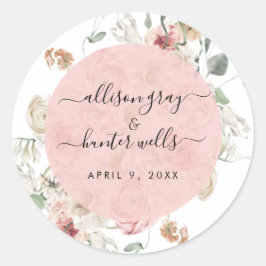 Floral Wedding Siegel | Annabeth Runder Aufkleber