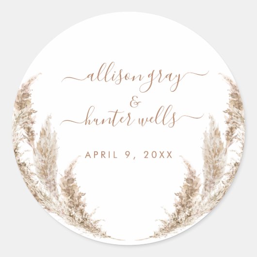 Floral Wedding Siegel Runder Aufkleber (Vorderseite)