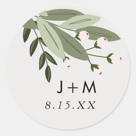 Floral Wedding Sprigs Sticker (Vorderseite)