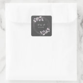 Floral Wedding Square Sticker (Tasche)