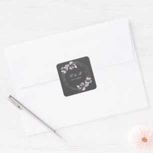 Floral Wedding Square Sticker