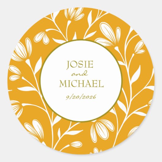 Floral Wedding Sticker (Vorderseite)