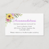 Floral Wedding Sunflower Daisy Accommodations Begleitkarte (Vorderseite)