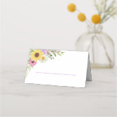 Floral Wedding Sunflower Daisy Wildflower Escort Platzkarte (Vorderseite)