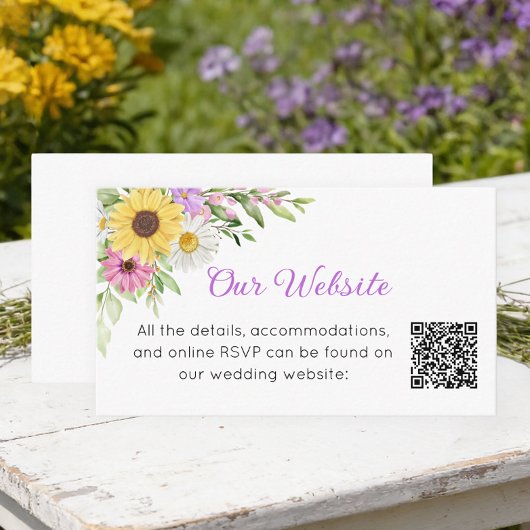 Floral Wedding Sunflower Daisy Wildflowers Website Begleitkarte