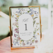 Floral Wedding Tischnummer Card Wildblume Boho