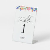 Floral Wedding Tischnummer Zeichen #1 Sockelschild (Vorderseite)