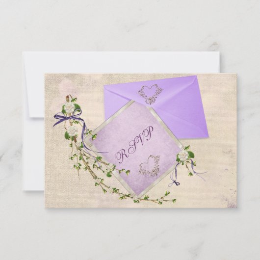 Floral Wedding Twig UAWG RSVP Karte (Vorderseite)