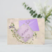 Floral Wedding Twig UAWG RSVP Karte (Stehend Vorderseite)