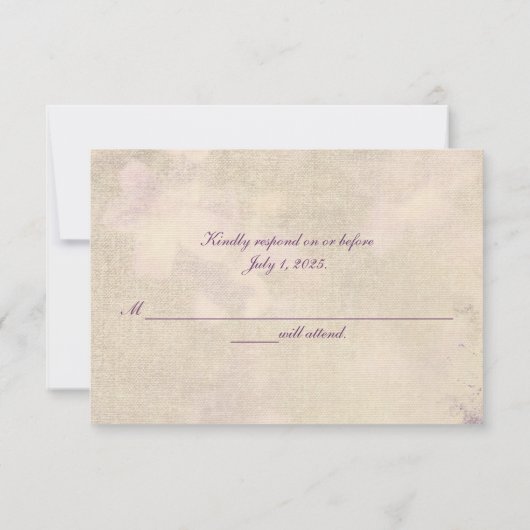 Floral Wedding Twig UAWG RSVP Karte (Rückseite)