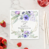 Floral Wedding Violet Anemone Floral Bouquets Serviette (Beispiel)