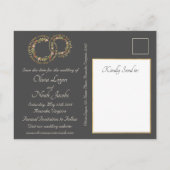 Floral Wedding Vows Save the Date Postcard Grau Ankündigungspostkarte (Rückseite)