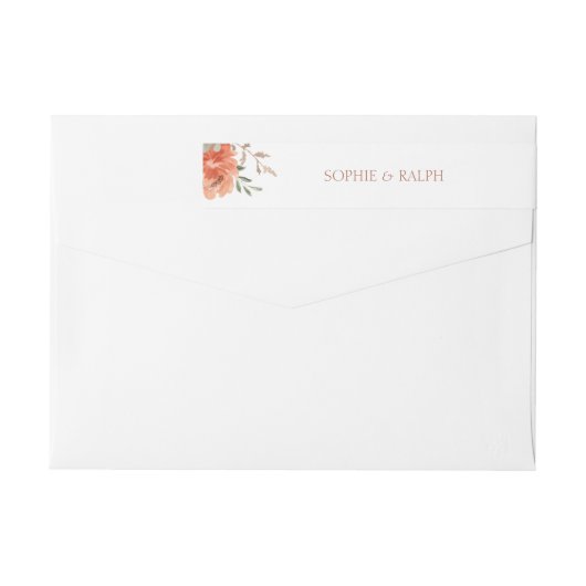 Floral Wedding White Return Address Label (Rückseite)