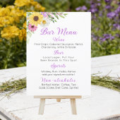 Floral Wedding Wildflower Sunflower Daisy Bar Menu