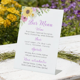 Floral Wedding Wildflower Sunflower Daisy Bar Sockelschild