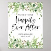 Floral Wedding Willkommenszeichen Poster (Vorne)