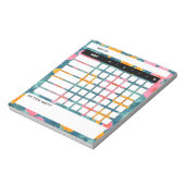 Floral Weekly Habit Tracker Notepad Notizblock (Rotiert)
