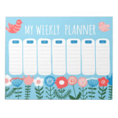 Floral Weekly Planner Notepad Notizblock (Vorderseite)