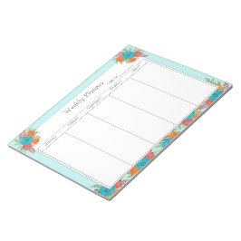 Floral Weekly Planner Notepad Notizblock