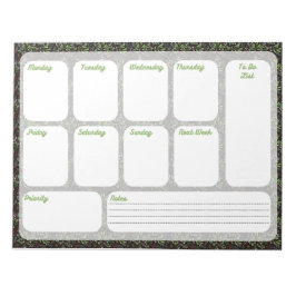 Floral Weekly Planner Notepad | Organize Your Week Notizblock