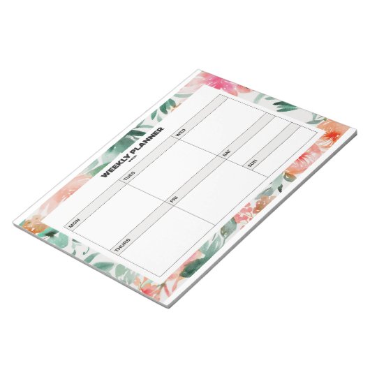 Floral Weekly Planner Notizblock (angewinkelt)