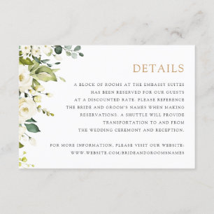 Floral Weiß Romantische Landschaft Elegante Detail Einladung