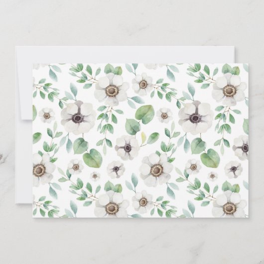 Floral | Weißer Anemon - Save the Date (Rückseite)