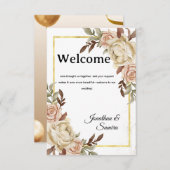 Floral Welcome Card Einladung (Vorne/Hinten)