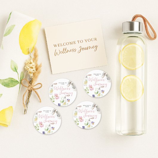 Floral Wellness Feminine Health & Fitness Branding Runder Aufkleber