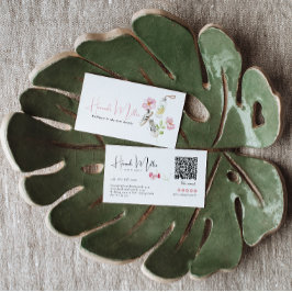 Floral Wellness Weibliche Gesundheit & Fitness QR  Visitenkarte