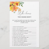 Floral Wer kennt das beste Spiel der Braut (Vorderseite)