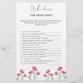 Floral Wer kennt das beste Spiel der Braut (Vorderseite)