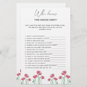 Floral Wer kennt das beste Spiel der Braut