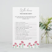 Floral Wer kennt das beste Spiel der Braut (Stehend Vorderseite)