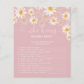 Floral Wer Mommy Best Baby Shower Game kennt (Vorderseite)