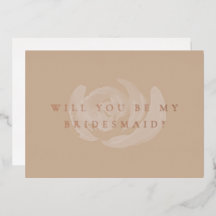 Floral werden Sie meine Bridesmaid Gold Foil Card 