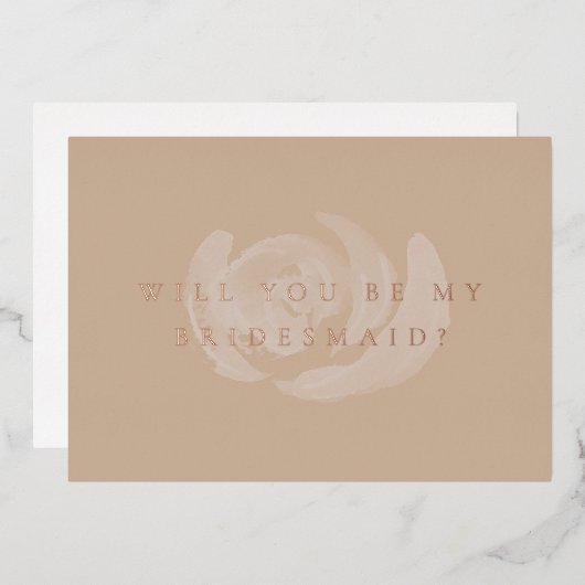 Floral werden Sie meine Bridesmaid Gold Foil Card Folieneinladung (Vorderseite/Rückseite)