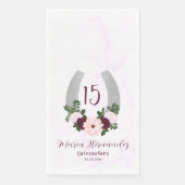 Floral Western Horseshoe Quinceanera Napkins Serviette (Vorderseite)