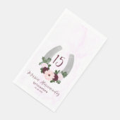 Floral Western Horseshoe Quinceanera Napkins Serviette (Ecke)
