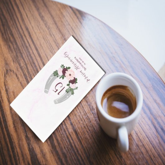 Floral Western Horseshoe Quinceanera Napkins Serviette