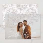 Floral Whimsical Boho Save the Date Fotokarte (Vorne/Hinten)
