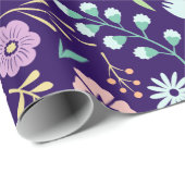 Floral Whimsical Boho Wrapping Paper, 30" x 6' Geschenkpapier (Rolleneckpunkt)