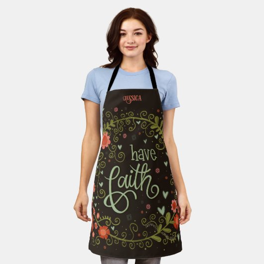 Floral Whimsical Custom Faith Inspirivity Schürze (Getragen)