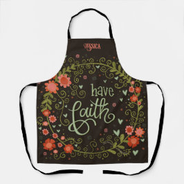 Floral Whimsical Custom Faith Inspirivity Schürze