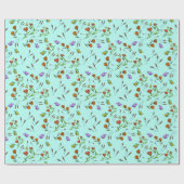 Floral Whimsical Gift Wrapping Paper Geschenkpapier (Flach)