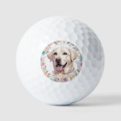 Floral Whimsical Labrador Retriever Illustration Golfball (Vorderseite)