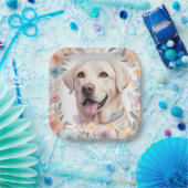 Floral Whimsical Labrador Retriever Illustration Pappteller (Party)