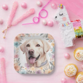 Floral Whimsical Labrador Retriever Illustration Pappteller (Party)