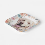Floral Whimsical Labrador Retriever Illustration Pappteller (Gewinkelt)
