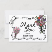 Floral Whimsical Thank You Flat Card (Vorderseite)